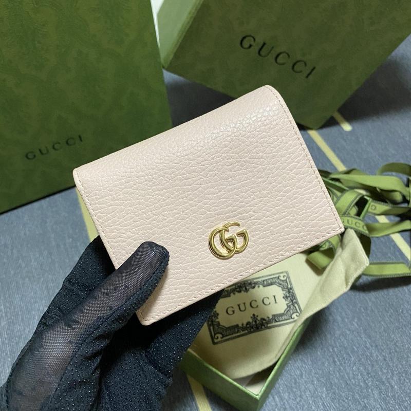 Gucci wallets 456126 gold buckle white